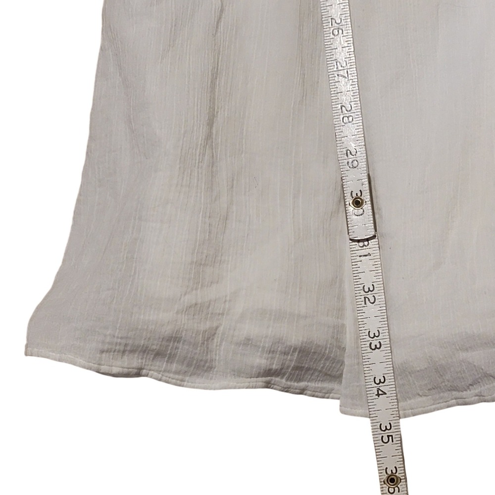 Maeve White Smocked Gauzy Empire Waist Tie Strap Sundress Midi Sz Sm - Picture 6 of 9